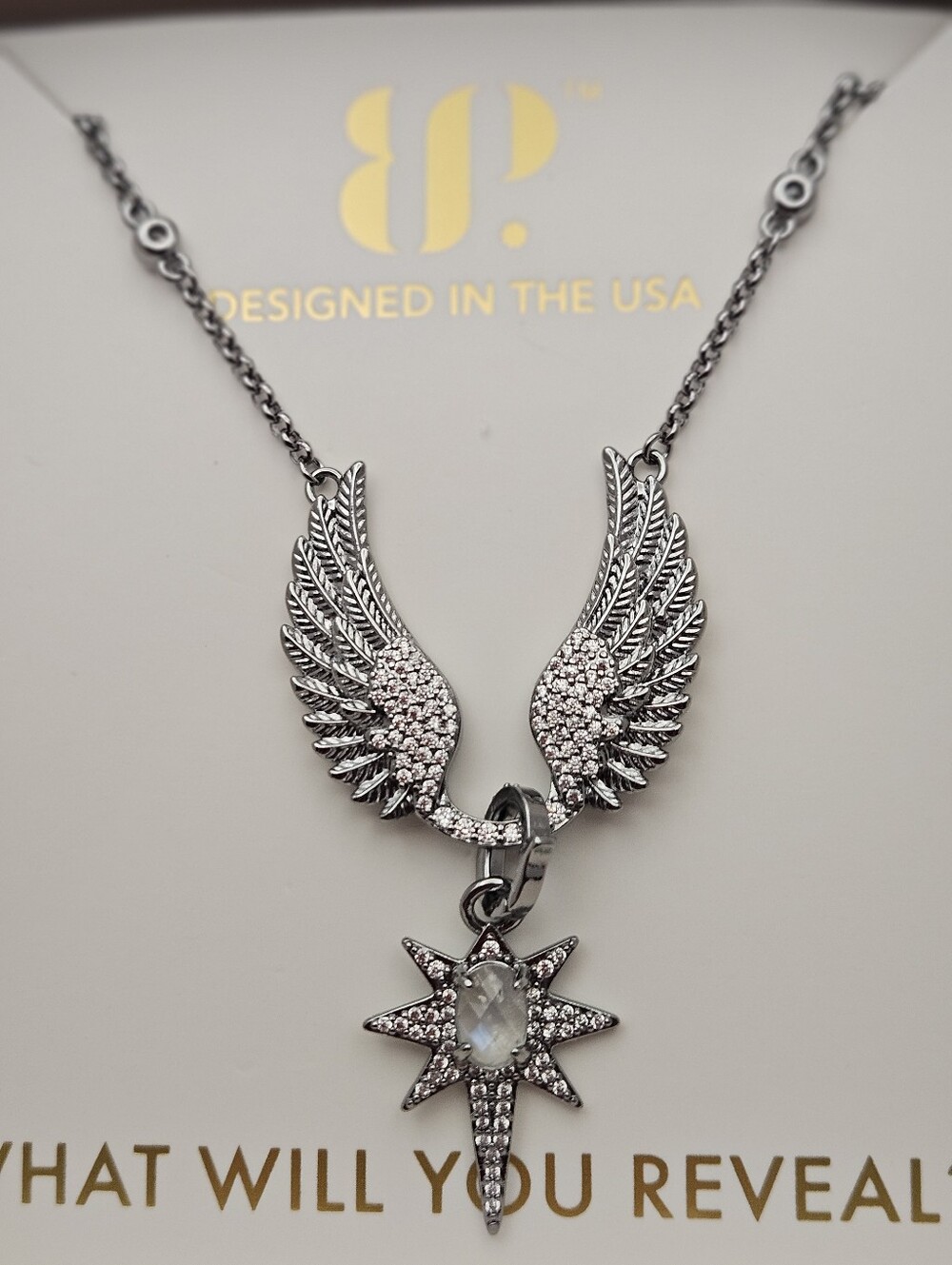 Bomb Party NK12197 HALO "Wings Of An Angel" Genuine Moonstone